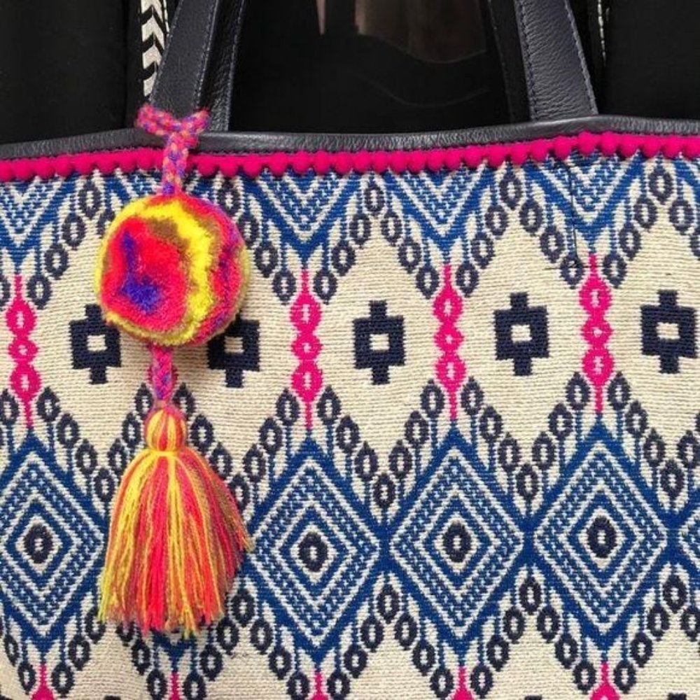 Costume Baldor Tie Dye Pom Pom Tassel Mexican Hand